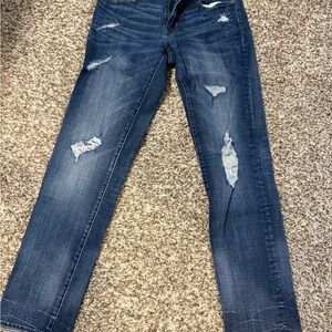 American Eagle Outfitters Dark Blue Distressed Jeans